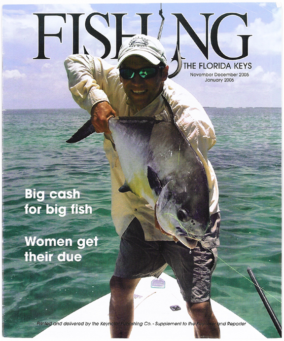 Fishing_the_florida_keys a man holding a fish jumping out of the water